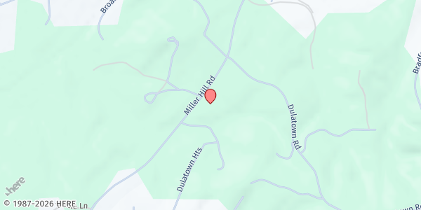 Map showing Dulatown Presbyterian Church at 1537 Miller Hill Rd., Lenoir, NC
