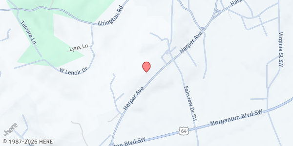 Map showing Pay it Forward Food Pantry at 2058 Harper Avenue NW, Lenoir, NC