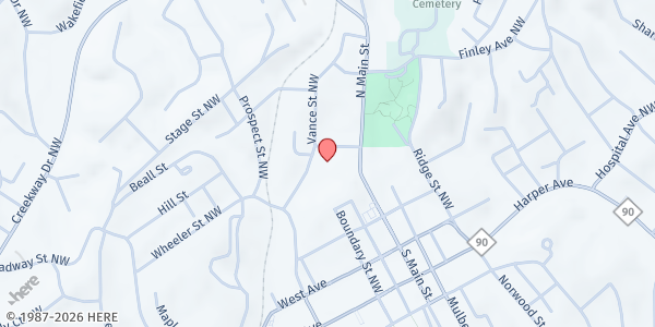 Map showing Shelter Home of Caldwell County at 515 Scroggs St NW, Lenoir, NC