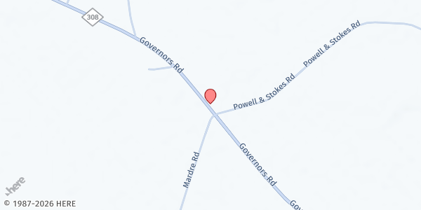 Map showing Mt. Olive Missionary at 308 Governors Road, Lewiston, NC