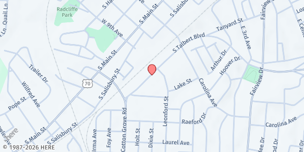 Map showing Davidson Community Action at 911 S Talbert Blvd, Lexington, NC