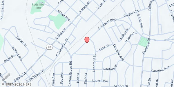 Map showing Davidson Community Action Food Pantry at 911 S Talbert Blvd, Lexington, NC