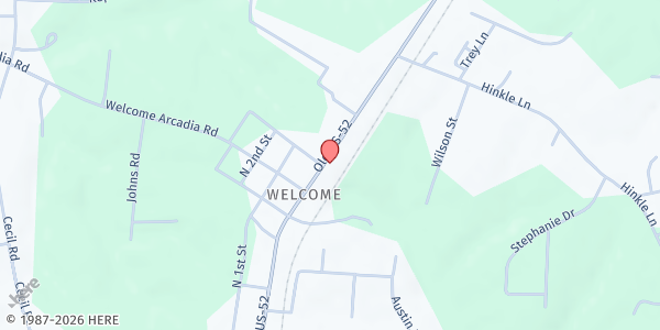 Map showing Greater Things Outreach Center at 6282 Old US Hwy 52, Lexington, NC