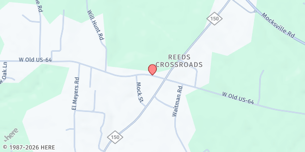 Map showing Least of These Ministries at 4600 W. Old Hwy. 64, Lexington, NC