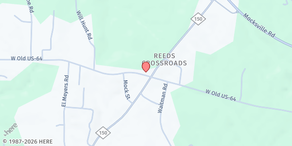 Map showing Least of These Ministries at 4600 W Old Highway 64, Lexington, NC