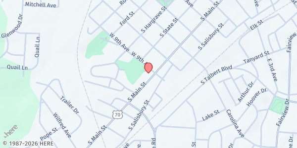 Map showing Loaves and Fishes Food Ministry at 902 S. Main St., Lexington, NC