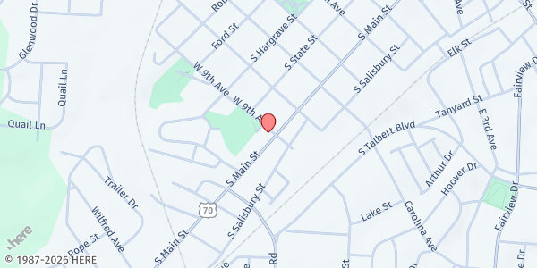 Map showing Open Hands Loaves and Fishes at 902 South Main St., Lexington, NC