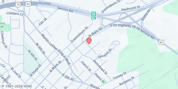 Map showing Services for the Deaf - Food Pantry Location at 8 Franklin St, Lexington, NC