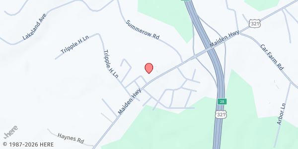 Map showing McKendree UMC at 3537 Maiden Hwy, Lincolnton, NC