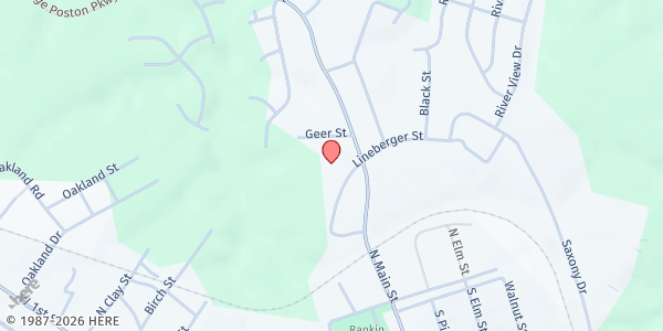 Map showing Lowell Crisis Ministry - Main Location at 1101 North Main Street, Lowell, NC