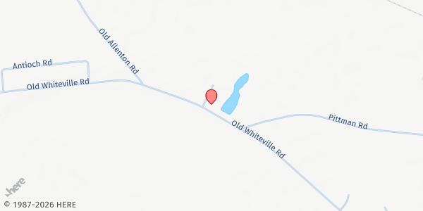 Map showing Antioch Baptist Church Food Pantry at 5089 Old Whiteville Road, Lumberton, NC