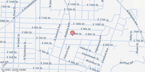 Map showing Godwin Heights Baptist Church at 704 Godwin Ave., Lumberton, NC
