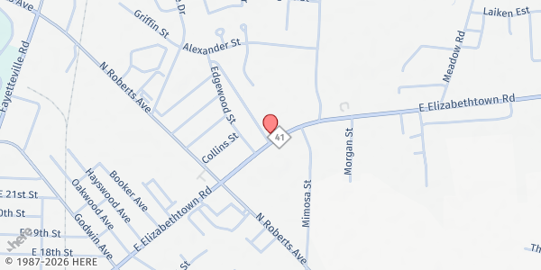 Map showing Little Red Hen Community Dev. Services at 2501 E. Elizabethtown Rd., Lumberton, NC