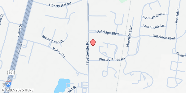 Map showing The Revive Project, Inc. at 4719 Fayetteville Rd., Lumberton, NC