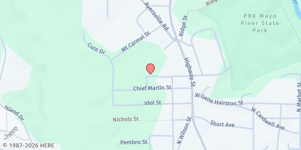 Map showing God's Helping Hands Food Pantry at 708-A Rockingham Square, Madison, NC