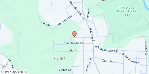 Map showing Gods Helping Hands Food Pantry - Food Distribution Center at 708 Rockingham Square, Madison, NC