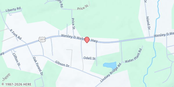 Map showing Good News Baptist Church at 1215 W. Academy St., Madison, NC