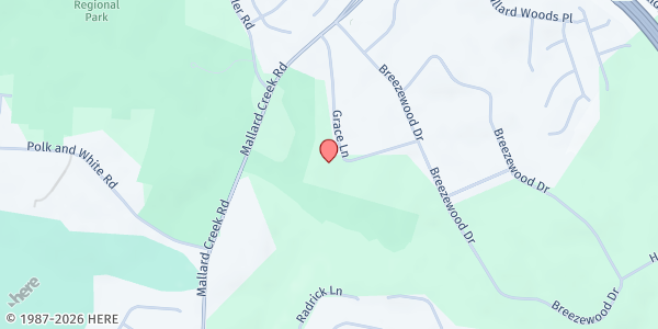 Map showing Mallard Creek United House of Prayer Food Pantry at 1739 Grace Lane, Mallard Creek - Withrow Downs, NC