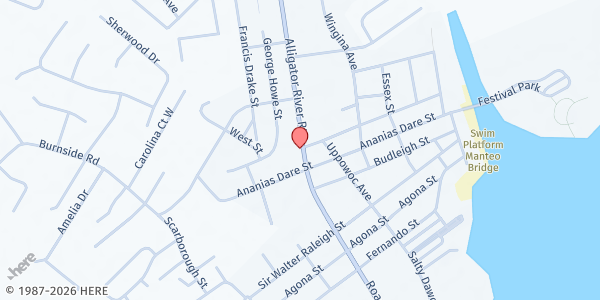 Map showing MFp Dare/Manteo at 406 N. Hwy 64, Manteo, NC