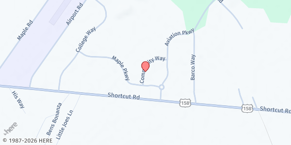 Map showing Currituck County Senior Services - Maple at 130 Community Way, Maple, NC