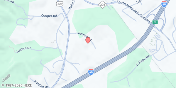 Map showing Foothills Food Hub - McDowell LFAC at 252 Barnes Rd., Marion, NC