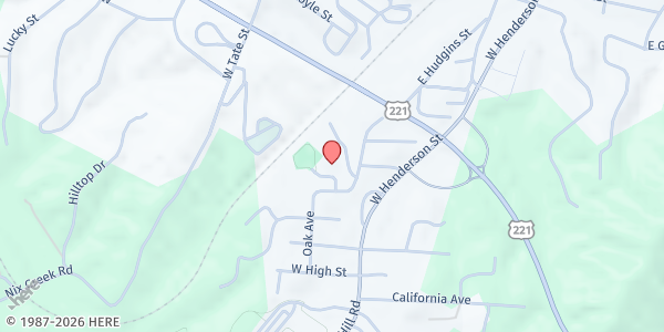 Map showing West Marion Market (@ Addie's Chapel) at 201 Ridley Street, Marion, NC