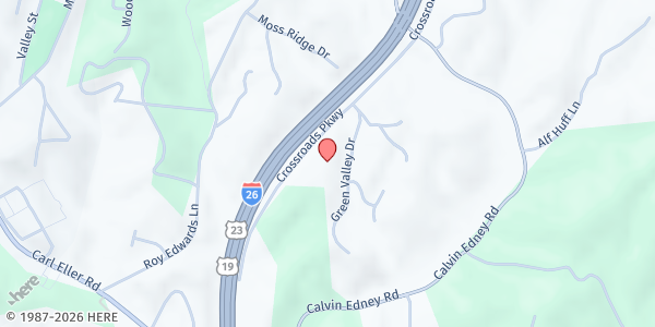 Map showing Little Ivy Food Pantry at 1053 Crossroads Pkwy., Mars Hill, NC