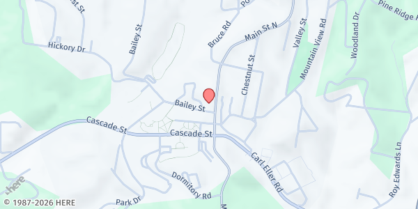 Map showing Mars Hill Baptist - Spring Creek Nutrition at 67 N. Main St., Mars Hill, NC