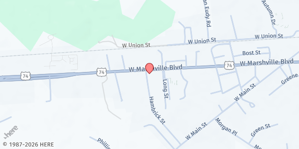 Map showing Common Heart at 6022 Marshville Boulevard, Marshville, NC