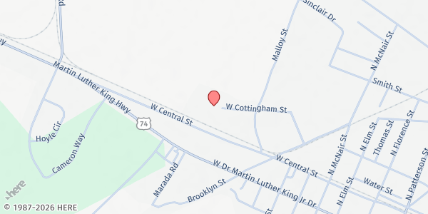 Map showing LILLYE'S NETWORK PROGRAM at 720 W. COTTINGHAM STREET, Maxton, NC