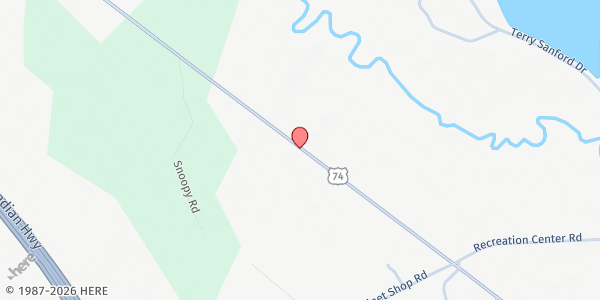 Map showing Whitehill Freewill Baptist at 11718 US 74, Maxton, NC