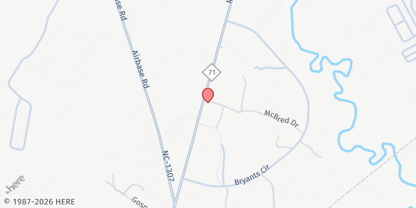 Map showing Youth for Christ Church at 1060 Hwy. 71 N., Maxton, NC
