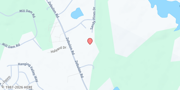 Map showing Corinth UCC at 7900 Zebulon Rd. Hwy. 96, Mays Crossroads, NC