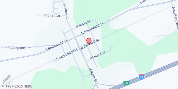 Map showing Harvest Word Ministry at 320 Lot 36, Micro, NC