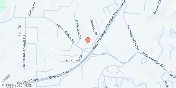 Map showing New Beginning Baptist Church at 29 Marlowe Dr., Mills River, NC