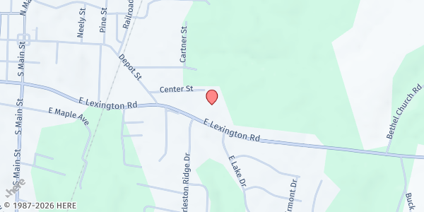 Map showing A Storehouse for Jesus at 675 E Lexington Rd, Mocksville, NC