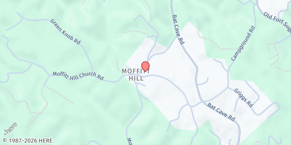 Map showing Living Waters Tabernacle at 344 Moffit Hill Church Rd., Moffitt Hill, NC