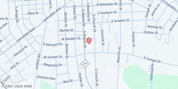 Map showing Common Pantry @ Central UMC at 801 South Hayne Street, Monroe, NC