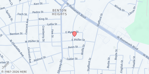 Map showing Operation Reach Out - Monroe at 1308 Miller Street, Monroe, NC