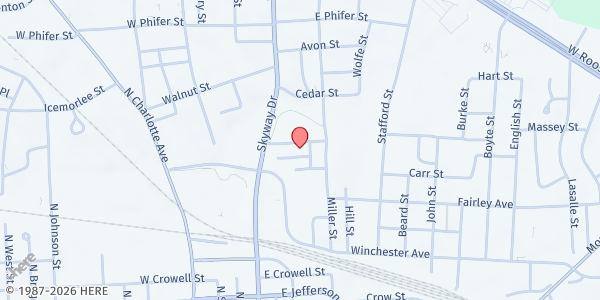 Map showing UNION COUNTY COMMUNITY SHELTER at 160 Meadow Street, Monroe, NC