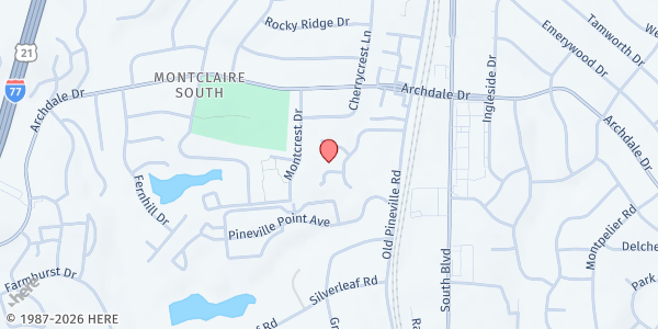 Map showing Lake Mist - The Bulb at 1120 Lakemist Drive, Montclaire South, NC