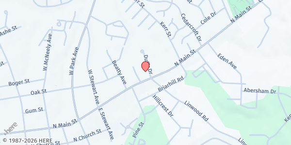 Map showing Mooresville Housing Authority at 1046 North Main Street, Mooresville, NC