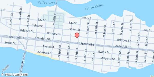 Map showing Salvation Army - Carteret County at 2800 Bridges St., Morehead City, NC
