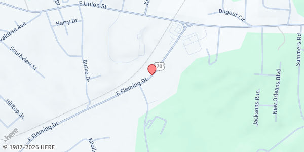 Map showing The Outreach Center at 510 E. Fleming Dr., Morganton, NC