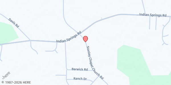 Map showing Stanley Chapel FWBC at 687 Stanley Chapel Church Rd., Mount Olive, NC