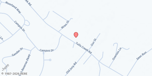 Map showing Fellowship Baptist Church at 871 Tulls Creek Road, Moyock, NC