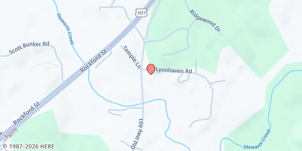 Map showing Iglesia Pentecostal Cristo Viene at 126 Lynnhaven Rd., Mt. Airy, NC