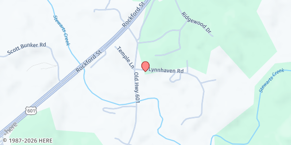 Map showing Iglesia Pentecostal Cristo Viene at 126 Lynnhaven Rd., Mt. Airy, NC