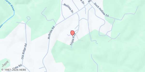 Map showing Miracle Waters Food Ministry at 348 Triple R Dr., Mt. Airy, NC