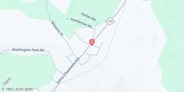 Map showing Montgomery Council on Aging-Mcauley AME Zion at 2829 NC Hwy 109 S, Mt Gilead, NC